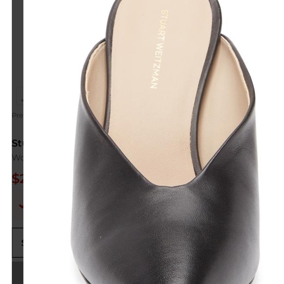 Stuart Weitzman Elegant Black Leather Mules - Picture 2 of 3